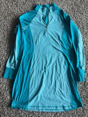 Light Teal Athletic Quarter-Zip Tunic/dress